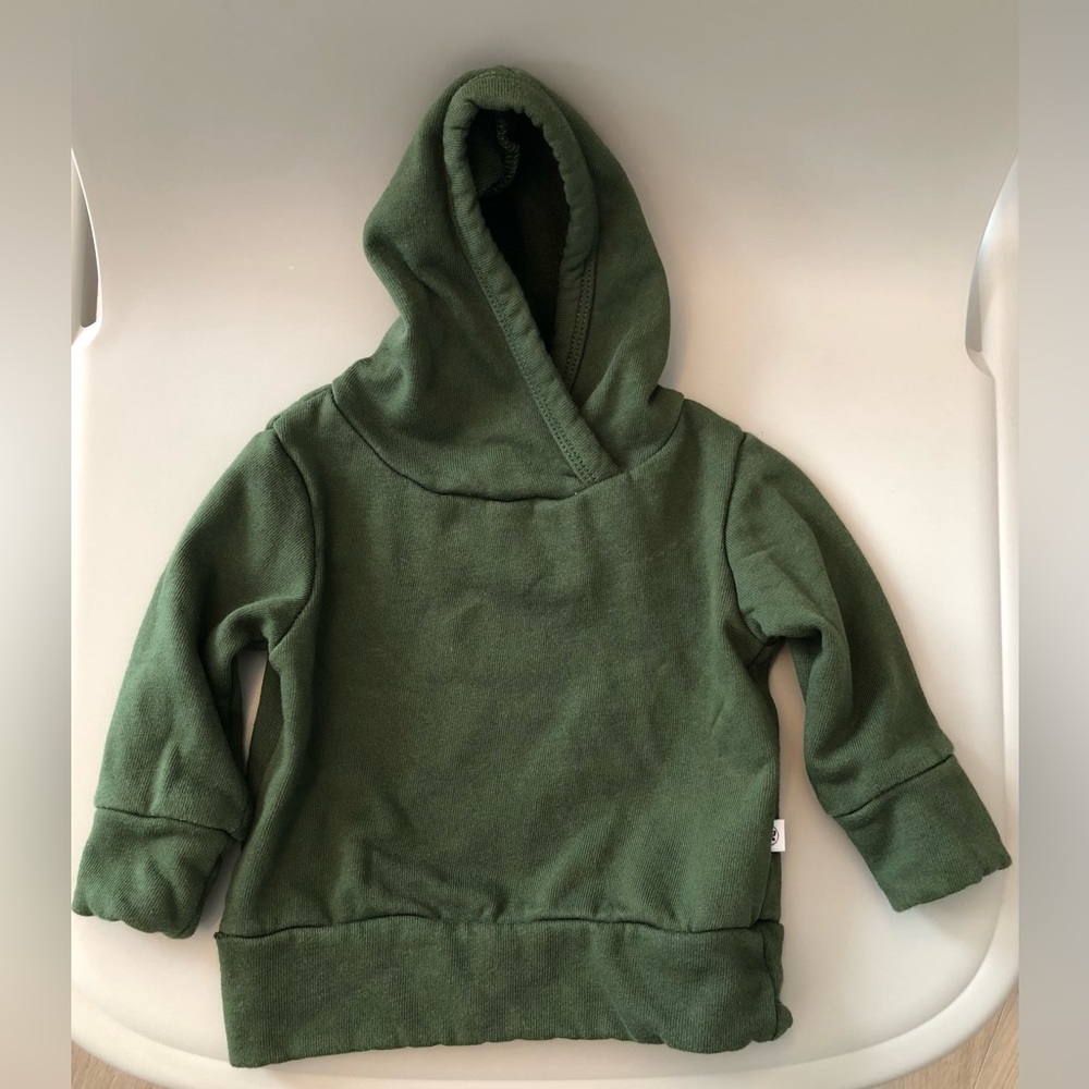 Like-new 100% organic cotton Honest Company green baby hooded sweatsuit set 3-6m - Picture 2 of 8